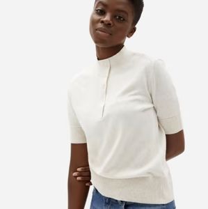 Everyone Organic Cotton Button Mockneck in Marble